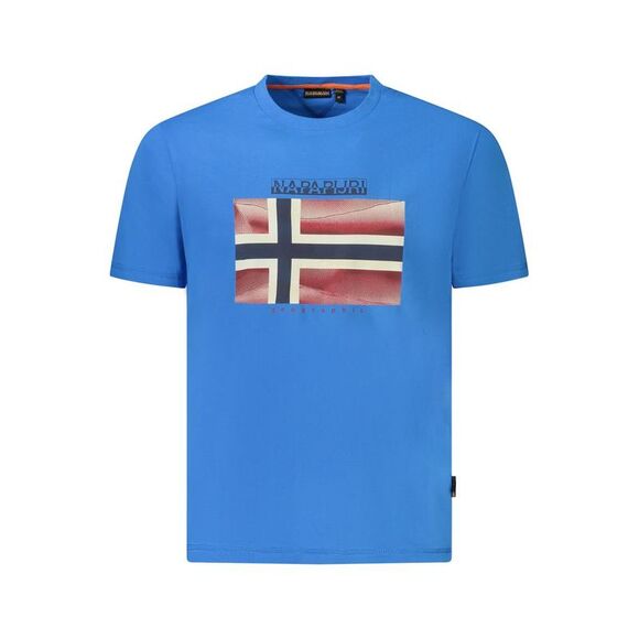 Napapijri Blue Cotton Men Men's T-Shirt